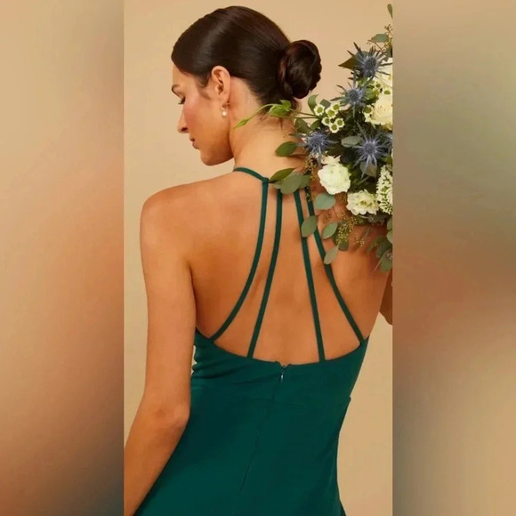 Lulus Forest Laurel Luxe Crepe Dress Large NWT - Picture 7 of 9